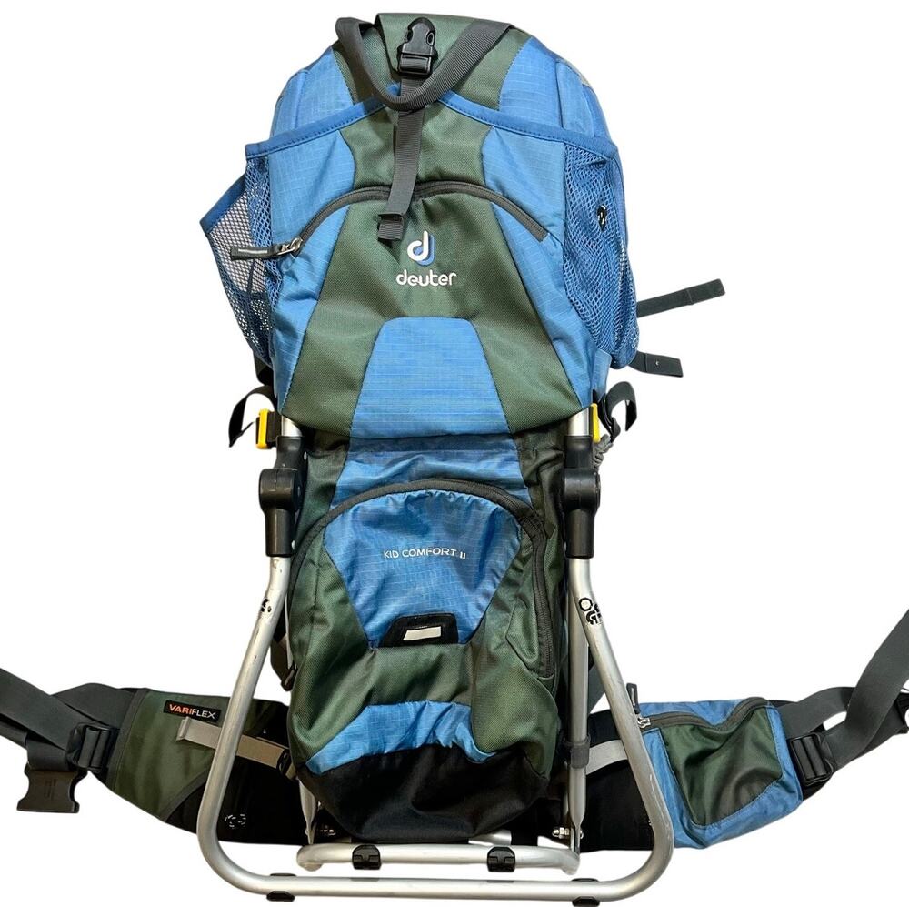 Deuter Kid Comfort II Child Carrier Hiking Backpack Blue Framed Variflex